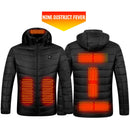 Smart Heated Jackets Winter Warm Thermal Outdoor Electric 9 Heated Hooded Coat