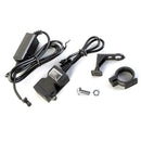 1X Waterproof Dual USB 12V Motorcycle Charger Socket & L0Z0 Mounts D5K1