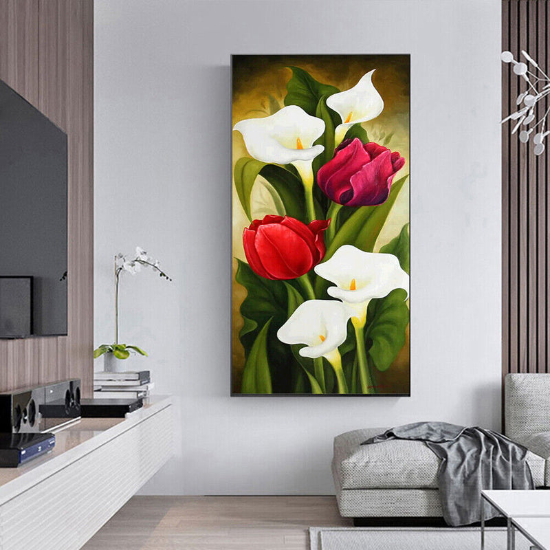 Tulips and Calla Lilies Oil Paint By Numbers Kit DIY Acrylic Painting Decor