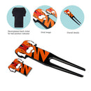 Golf Divot Repair Tool Tiger Pattern Pitch Groove Cleaner Zinc Alloy for Gifts