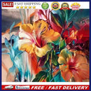 Painting By Numbers Kit DIY Colorful Flowers Canvas Oil Art Picture Ornaments