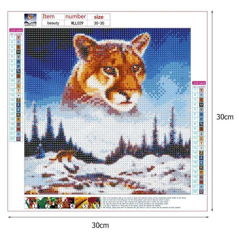 5D DIY Full Drill Diamond Painting Snow Mountain Tiger Cross Stitch Mosaic