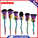 6pcs Rose Shape Makeup Brush Foundation Powder Blush Makeup Cosmetic Tool