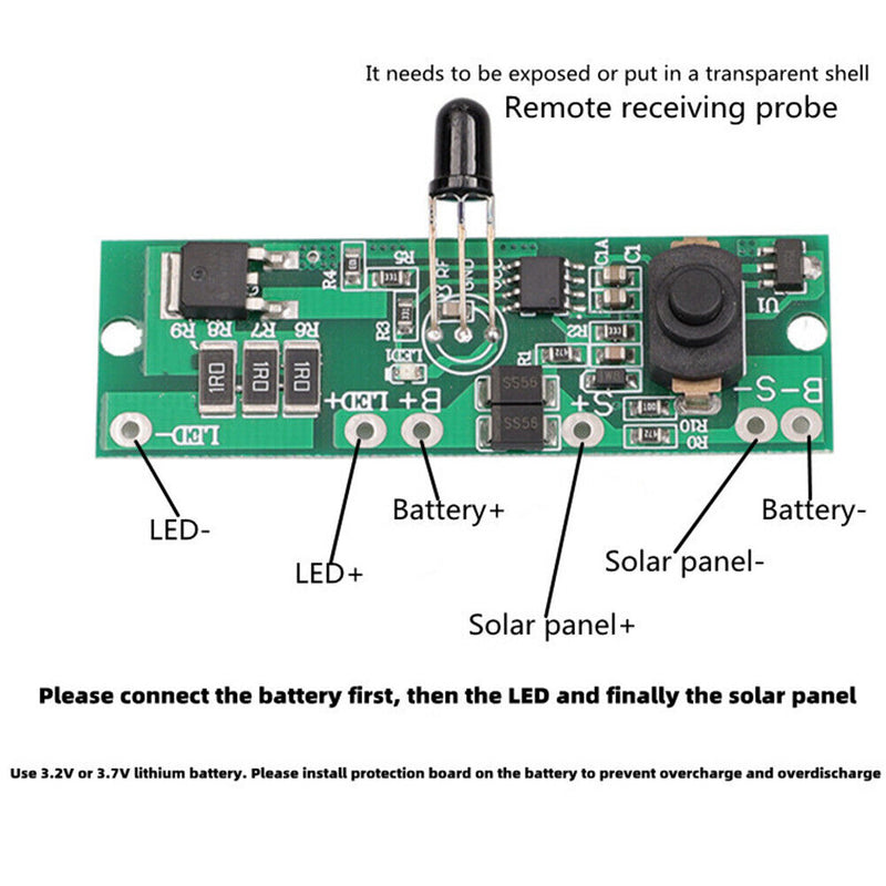 3.2V/3.7V Solar Street Light Panel Solar Circuit Board w/ Remote Control Newly