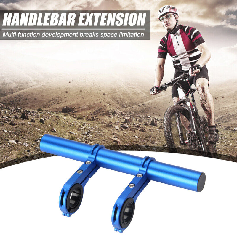 30cm MTB Bike Handlebar Extender Double Clamp Bracket Support Rack (Blue) Newly