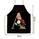 Letter A Linen Kitchen Apron Waterproof Oilproof Cooking Pinafore (82X68CM)
