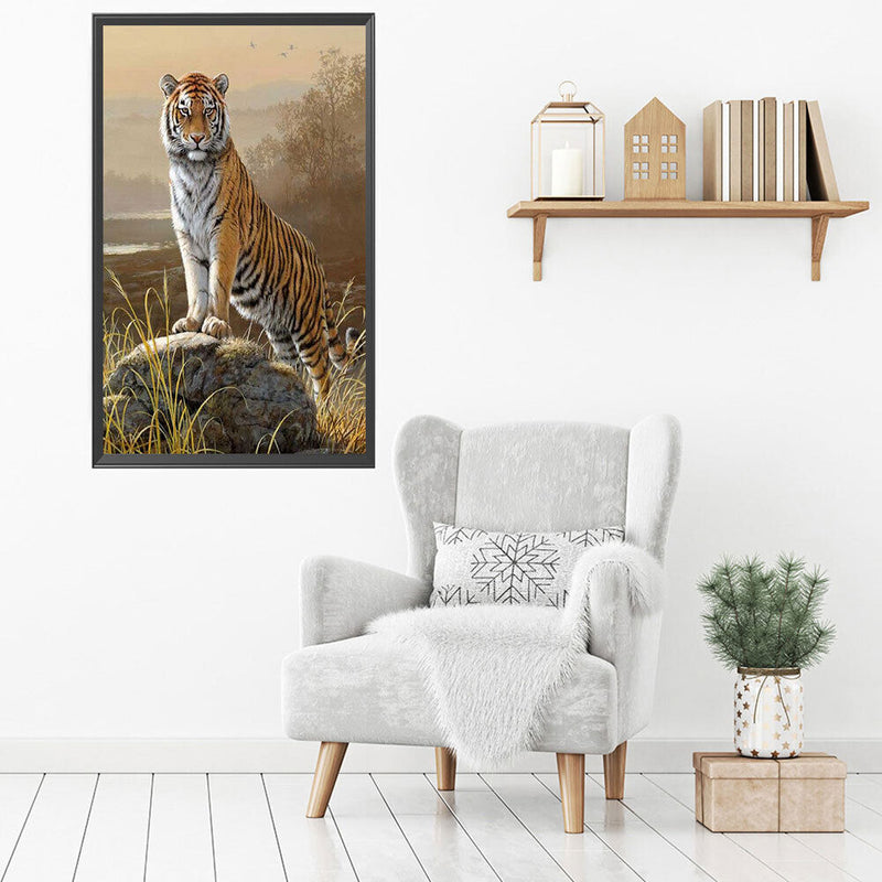 5D DIY Diamond Drawing Northeast Tiger Kits Full Round Drill Wall Decor Crafts