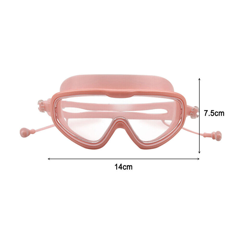 Swimming Goggles with Earplugs Waterproof HD Adults Diving Eyewear (Pink) Newly