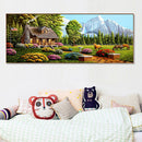 5D Cabin Scenery Mosaic Diamond Painting Drawing Full Round Drill DIY Art Cra