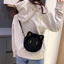 Women Plush Cartoon Chain Handbag Winter Zip Mini Shoulder Bag
