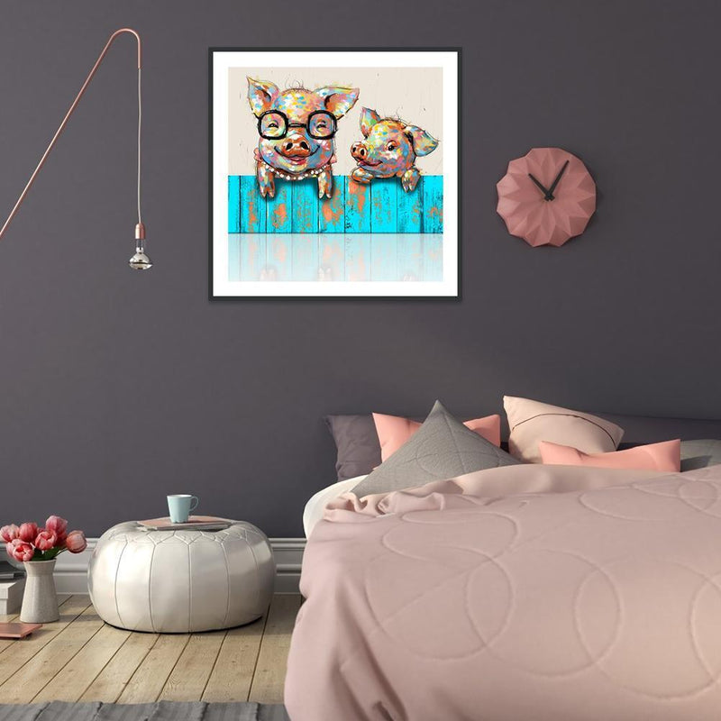 5D DIY Full Drill Diamond Painting Pig Cross Stitch Mosaic Kit Bedroom Wall Arts
