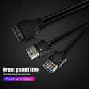 For PC Case Chassis Dual USB 3.0 Cable 20 Pin Converter Adapter w/ Fixed Foot