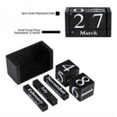 Wooden Perpetual Calendar Block Planner Permanent Desktop Home T7T8 Decor` Y1G2