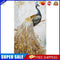 Golden Peacock Oil Paint By Numbers Kits Canvas Picture Wall Art DIY Craft