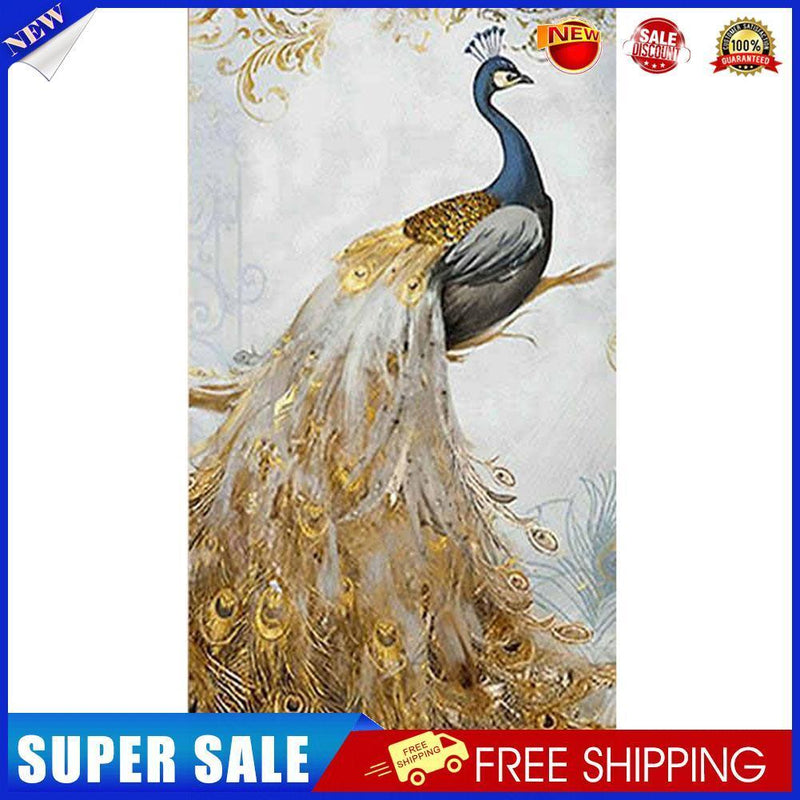 Golden Peacock Oil Paint By Numbers Kits Canvas Picture Wall Art DIY Craft