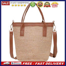 Fashion Bucket Straw Bag Female Summer Beach PU Woven Totes Crossbody Handbags