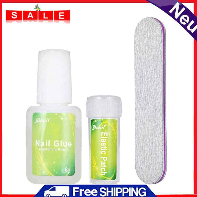 Grown Toenail Straightening Clip + Glue + Polish File Curved Brace Patch Kit