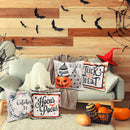 Halloween Pillow Covers Holiday Sofa Rustic Linen Pumpkin Linen Cushion Case
