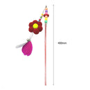 Feather Bell Flower Chaser Wand Fun Kitten Cat Teaser Rod Interactive Stick T