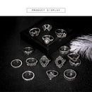 15pcs/set Bohemia Flower Ring Women Geometric Knuckle Finger Rings Jewelry