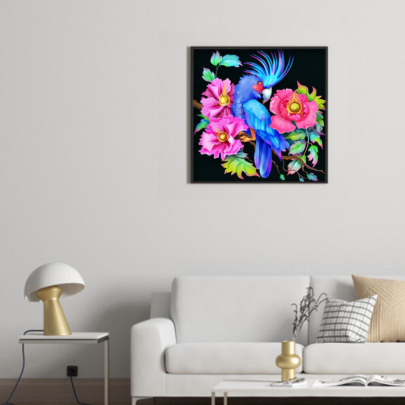 5D Full Round Drill Diamond Painting Parrot Flower Kits Decor Craft (G252) Newly