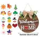 to Our Home Round Wood Seasonal Welcome Door Sign Interchangeable Wooden