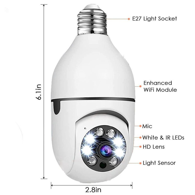 with Two Way Audio Smart Motion Detection Light Bulb Camera Wireless 1080P WiFi