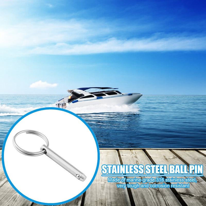 Stainless Steel Boat Quick Release Ball Pin Bimini Top Deck Hinge Hardware Newly