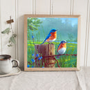 5D DIY Diamond Painting Full Square Drill Bird on Stake Wall Decor Rhinestone