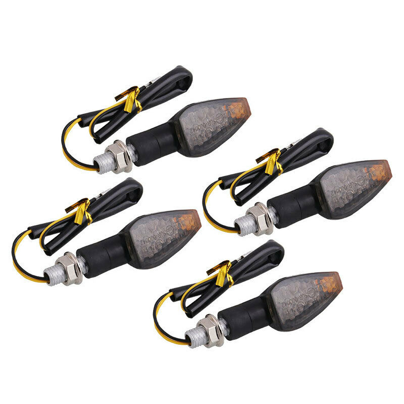 4Pcs Motorcycle LED Turn Signals Long Short Blinkers Flashers Indicator Lights
