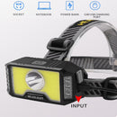 Headlamp Strong Light Fishing Headlight Long Press to Turn Off T6+COB Light