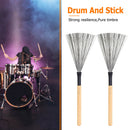 Metal Wire Drum Brush Sticks Maple Wood Cleaner Drum Musical Percussion Brushes