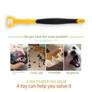 Three Sided Pet Toothbrush Dog Soft Brush Bad Breath Tartar Tool (Yellow) Newly