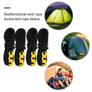 4pcs Tent Wind Rope Buckle Reflective Outdoor Camping Cord Lanyard (Black) Newly