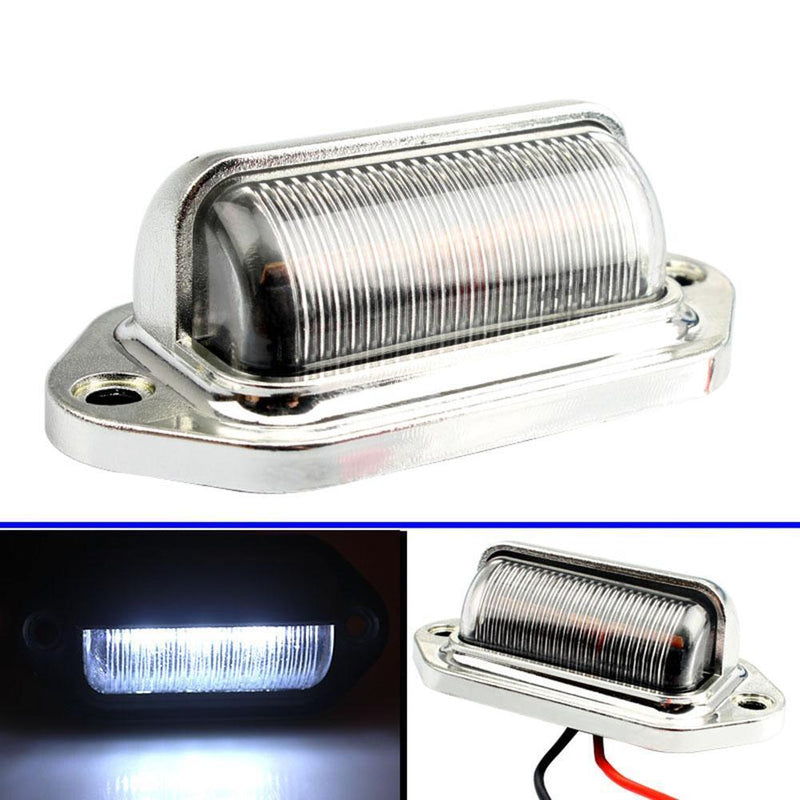 2pcs Car License Plate Light 12-24V Truck Trailer 6LED Tail Step Side Lamp