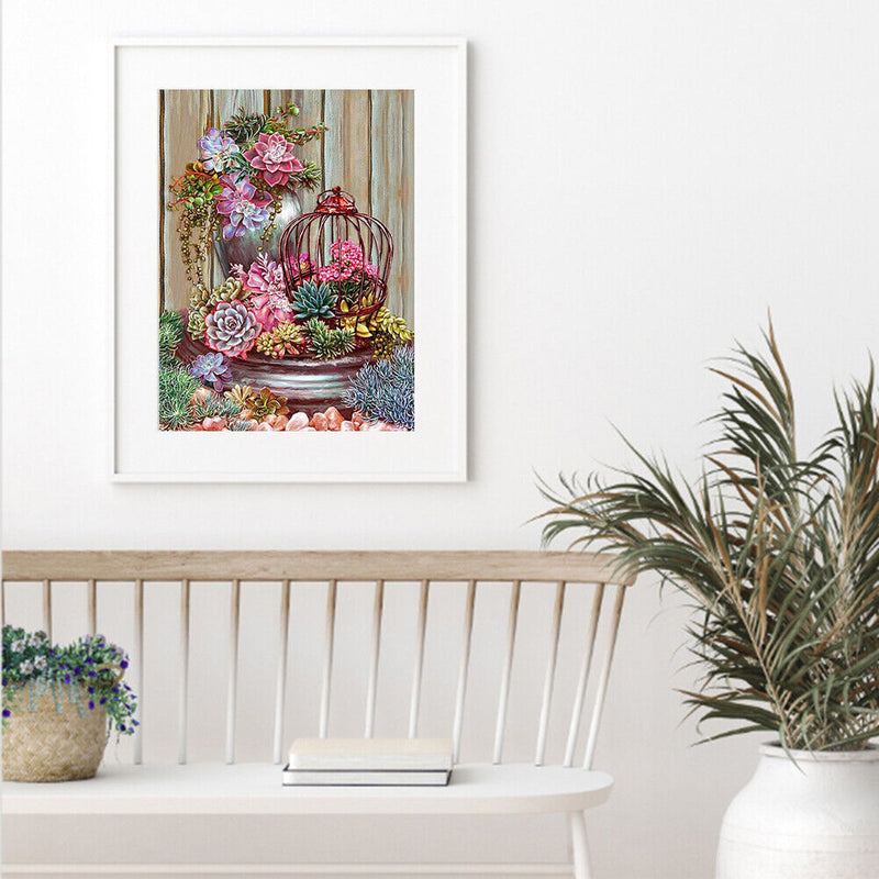 Diamond Painting Succulent Plant Full Round Drill Picture of Rhinestone Drawing