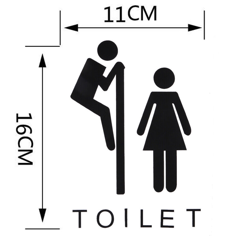 Removable Toilet Seat Bathroom Door WC Sign Waterproof Wall Stickers Newly
