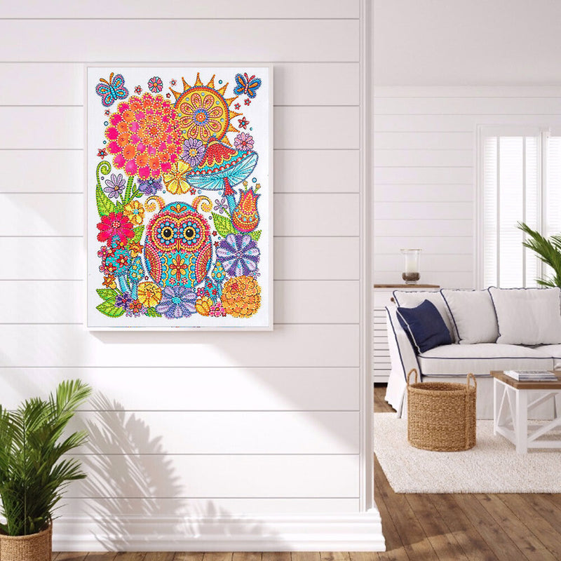 Partial Special Diamond Painting Set Large Eyes Bird Rhinestone Mosaic Picture