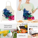 Kitchen Linen Apron Colorful Powder Print Home Bib for Cooking Baking Shop