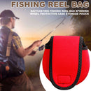 Baitcasting Raft Fishing Reel Bag Wheel Protective Case Storage Pouch (Red)