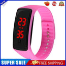 LED Silicone Bracelet Digital Children Men Women Sport Wrist Watch (Rose)
