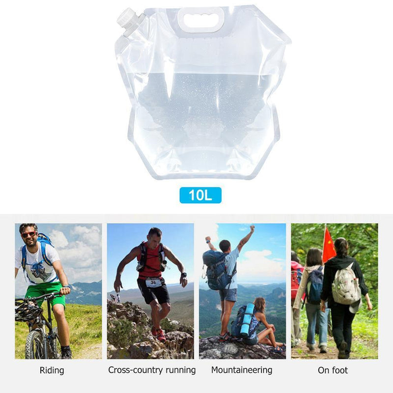 4pcs PVC Transparent Foldable Water Container Portable Collapsible Water Bag
