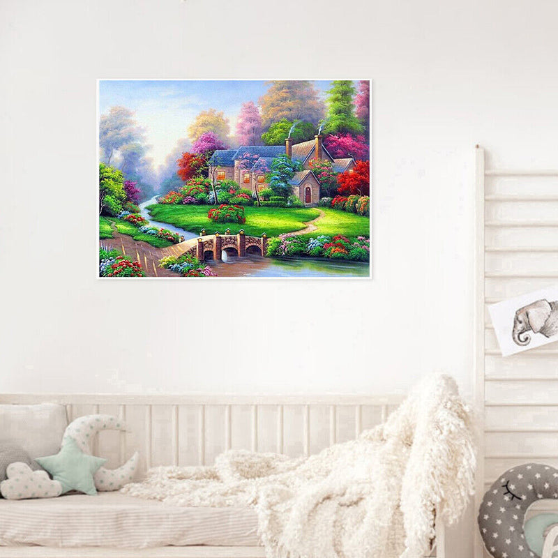 Hand Painted DIY Countryside View Oil Canvas Paint By Numbers Drawing Kit