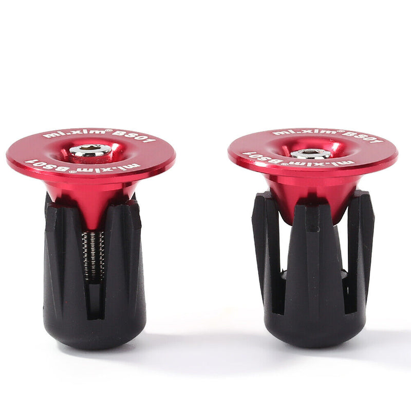 1 Pair Burnt Blue Bike Handle Bar End Caps Aluminum Alloy MTB Road Bike End