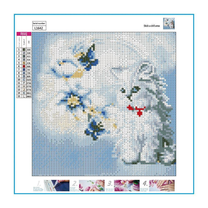 5D DIY Full Drill Diamond Painting Cat Cross Stitch Mosaic Kit (30x30cm) Newly