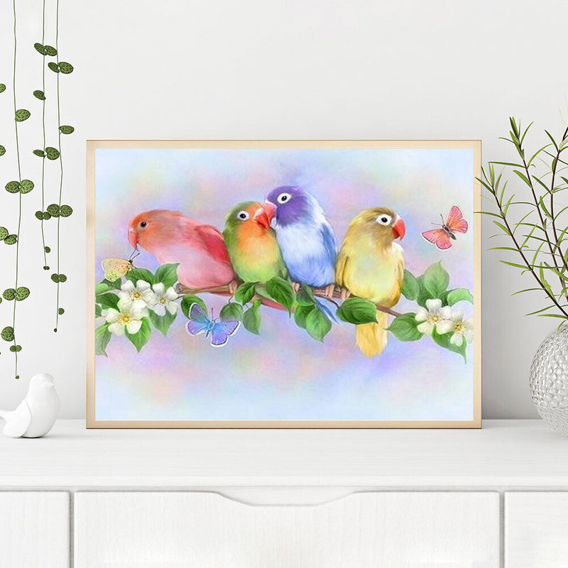Colorful Parrot Oil Paint By Numbers Kits Canvas Picture Wall Art DIY Craft