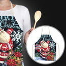 Santa Claus Printed Kitchen Apron Cotton Linen Oil-proof Waterproof Home Cooking