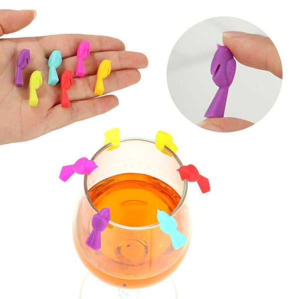 Wine Glass Label Markers Drinking Cup Identifier Silicone Glass Recognizer