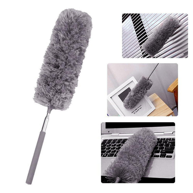 5pcs Adjustable Extend Microfiber Duster Dusting Brush Cleaning (Grey)