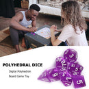 7pcs/Set Multi-sided Dices Digital Polyhedron Acrylic Board Game (Purple)